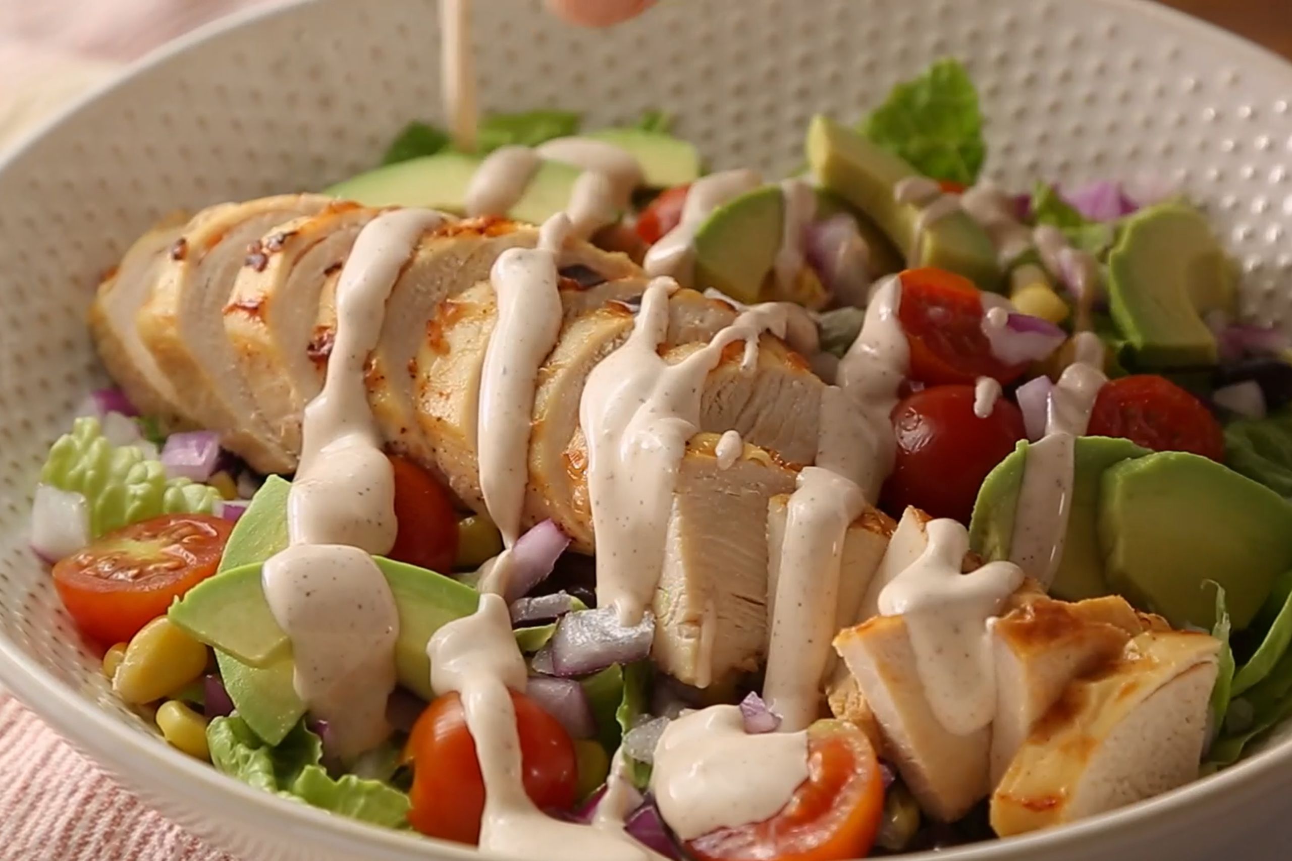 American Southwest Chicken Salad with Asian Wasabi and Mediterranean Olives