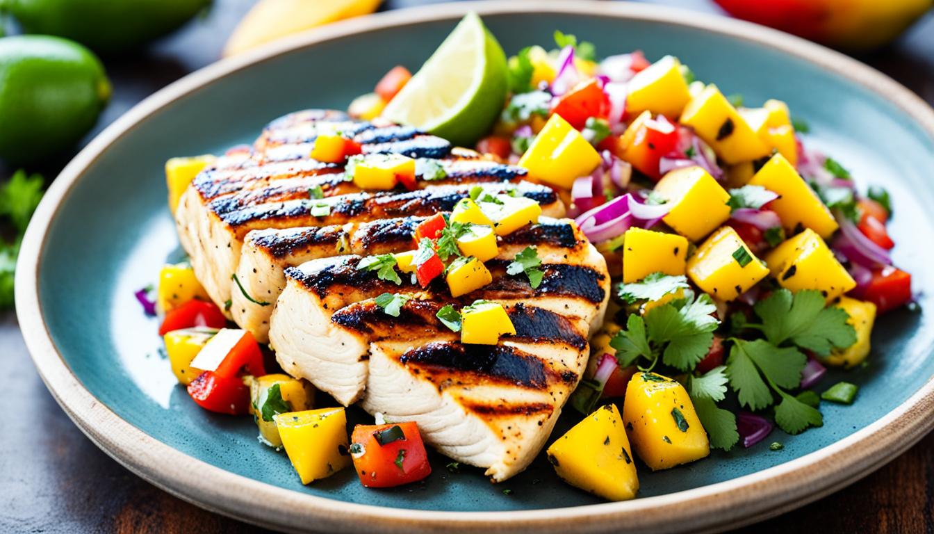 Cilantro-Lime Chicken Thighs with Mango Salsa