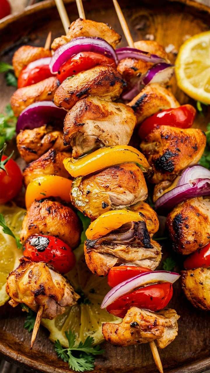 Easterns Mediterranean Grilled Chicken Skewers