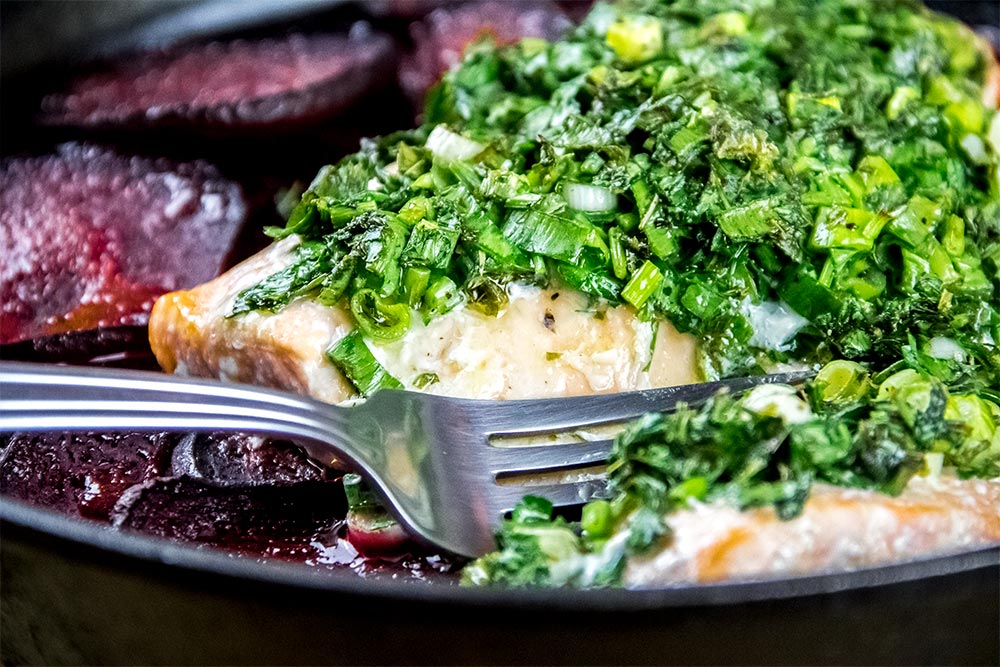 Turmeric-Ginger Salmon with Roasted Beets