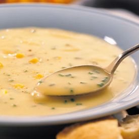 Hokkaido Dairy Potato Soup with Chive Croutons