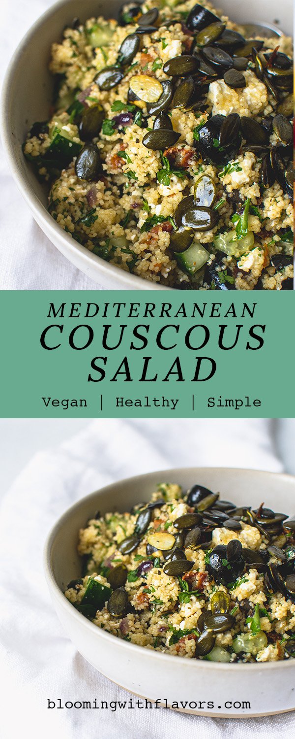Mediterranean Couscous Salad with Asian Peanut Dressing