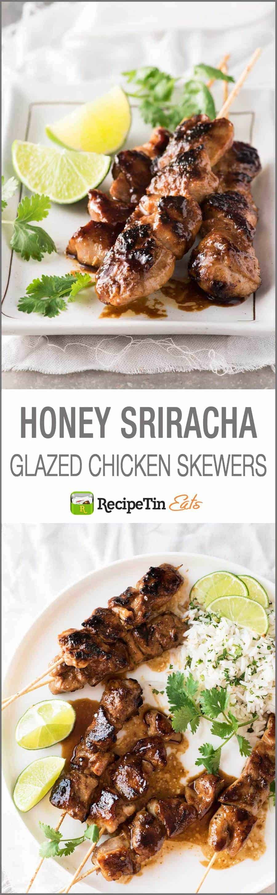 Honey-Sriracha Glazed Chicken Skewers with Pineapple