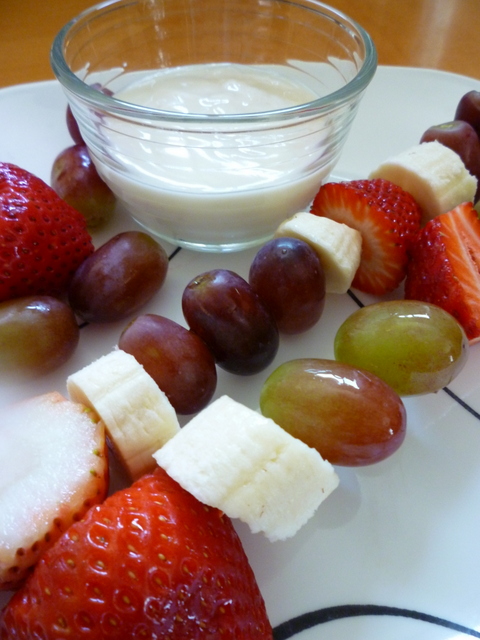 Fun-Size Fruit Skewers with Yogurt Dip