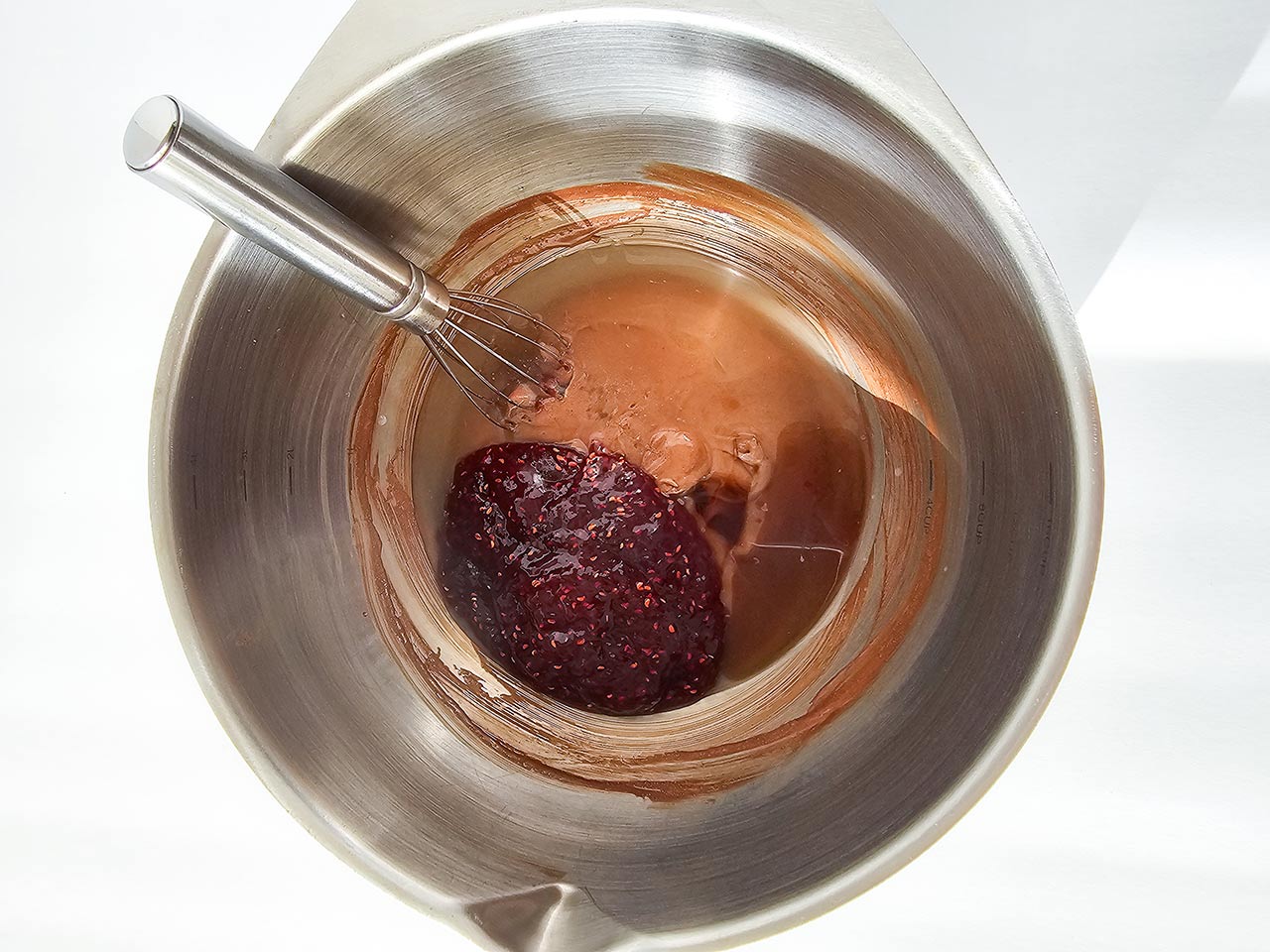 Half-Pint Chocolate Mousse with Raspberry Swirl