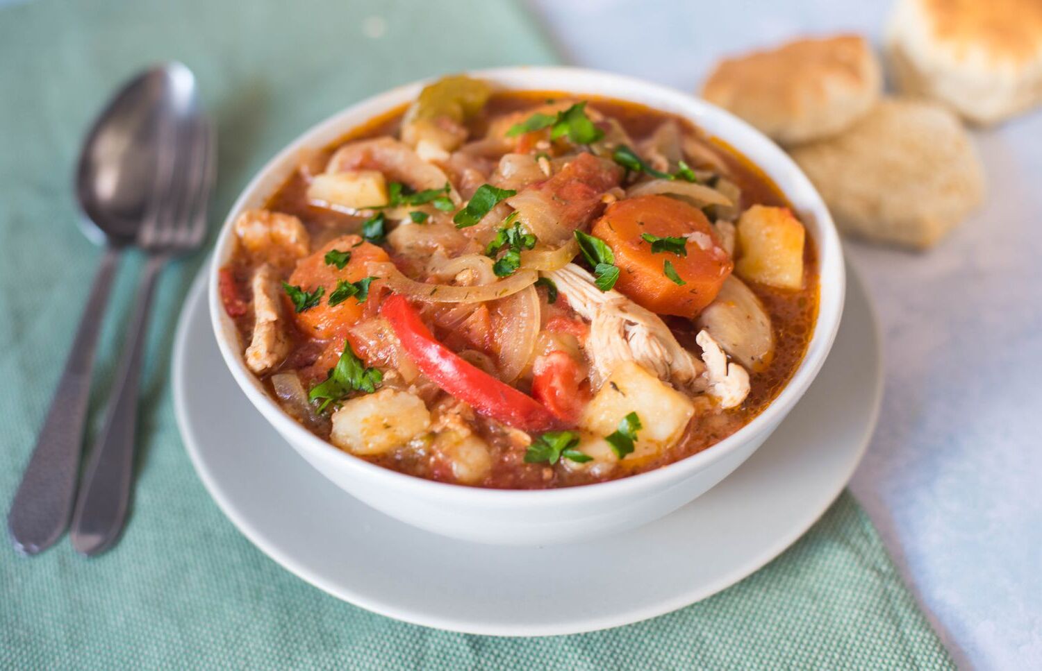 Slow-Cooked Low-Fat Chicken and Vegetable Stew