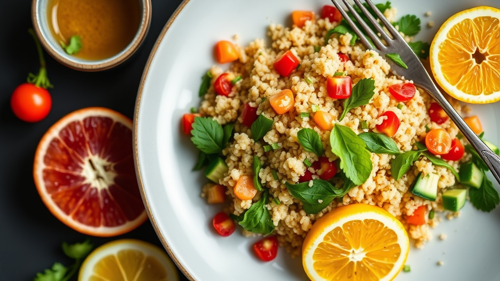 Mexican Avocado and Quinoa Salad with Asian Ginger Dressing