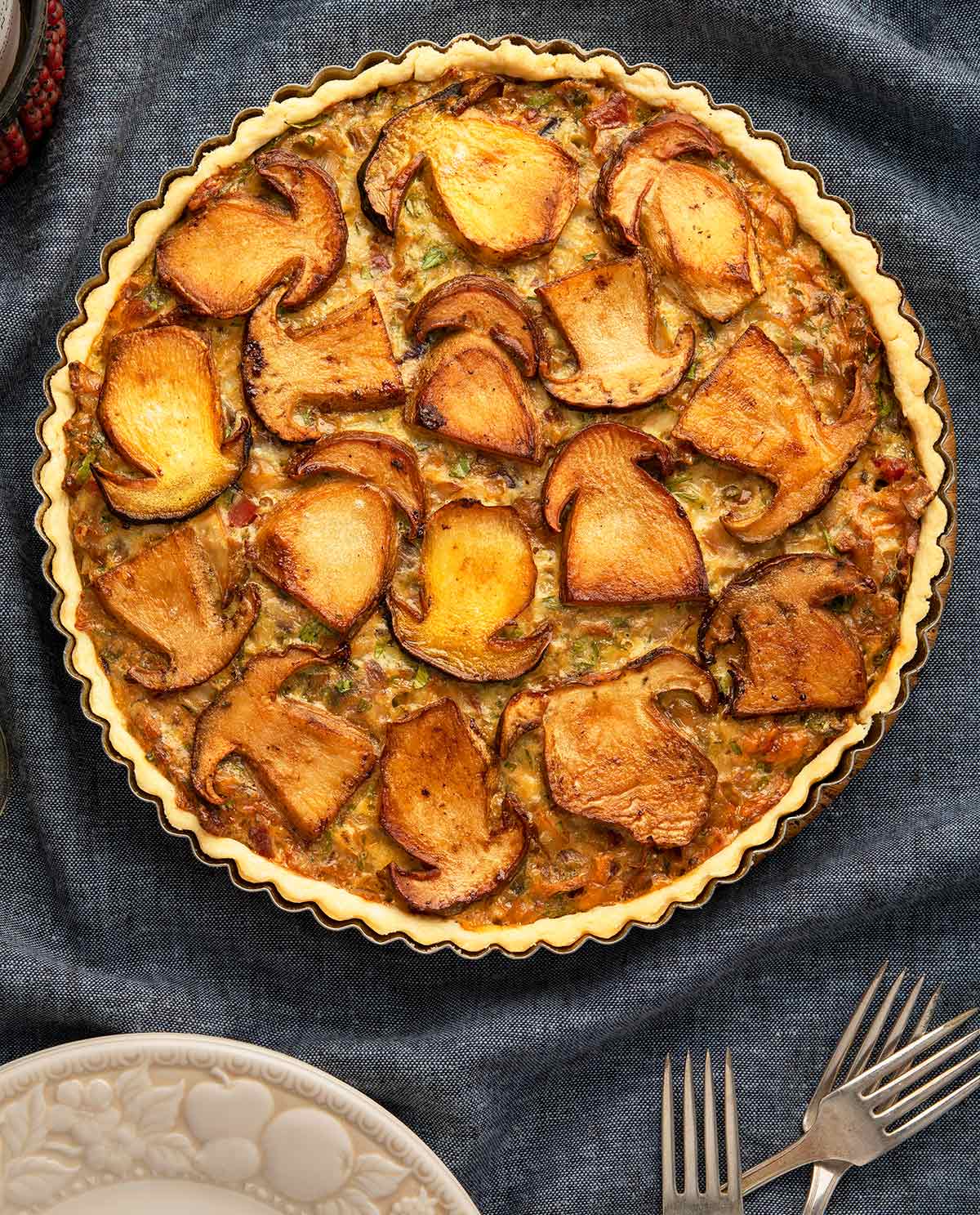 Marolles Herb and Mushroom Endive Tart