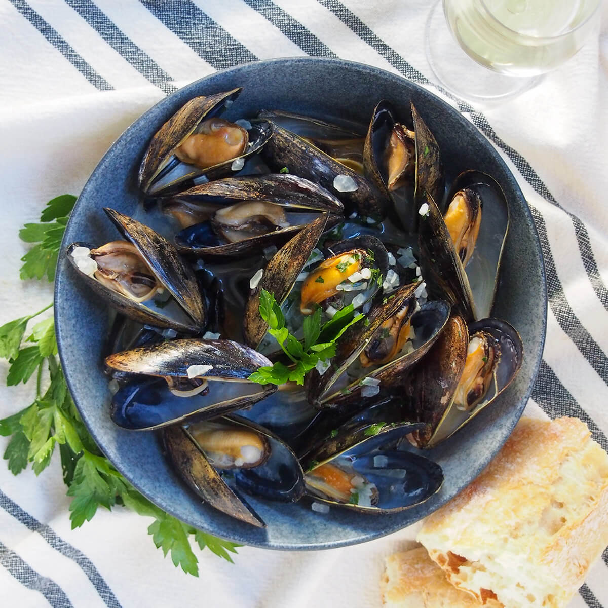 Mussels in Belgian White Ale with Leek and Dill