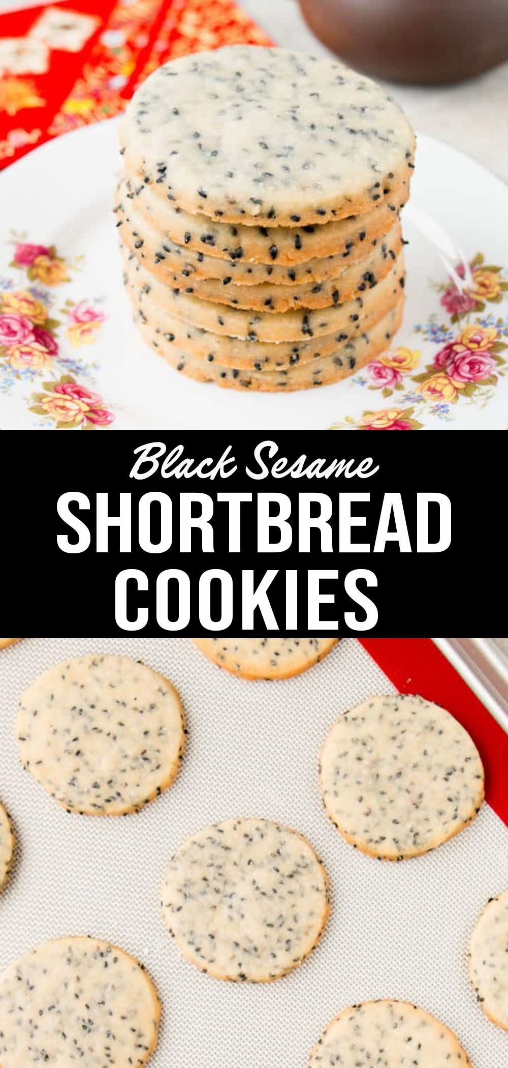 Vintage Collector's Shortbread Cookies with Black Sesame