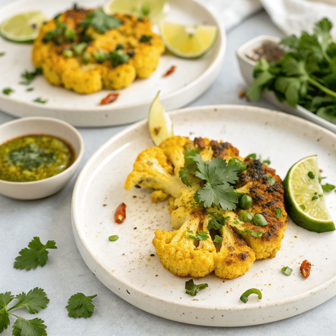 Turmeric-Cauliflower 'Steak' with Lemon-Tahini