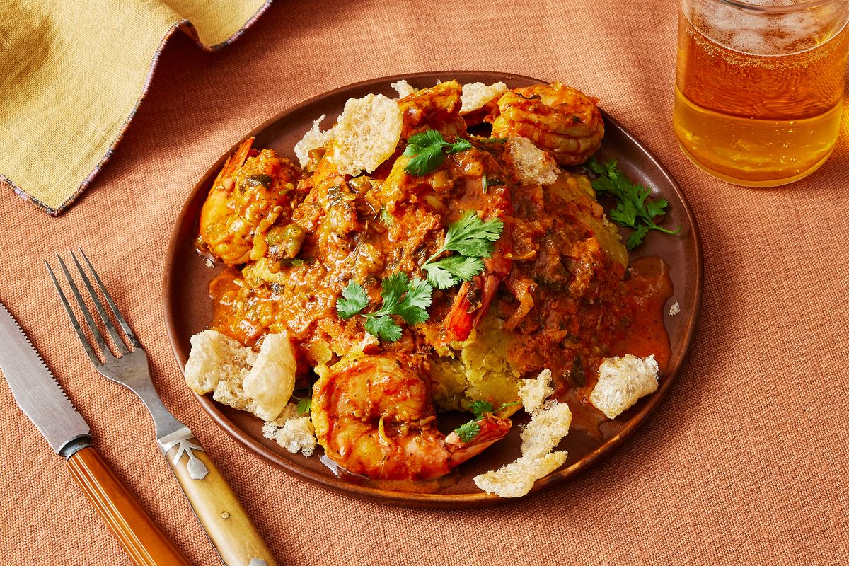 Mofongo Soup with Shrimp