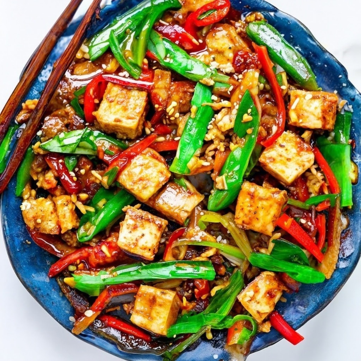 Spicy Tofu Stir-Fry with Ginger and Scallions
