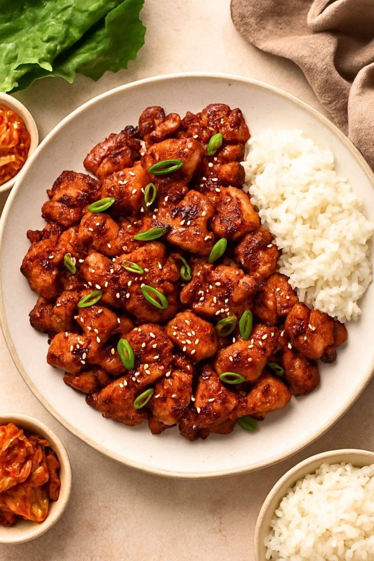Kimchi-Infused Chicken Bulgogi with Sweet Potato Mash