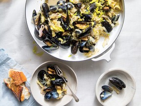 Brussels Craft Beer-Braised Mussels with Leek Cream