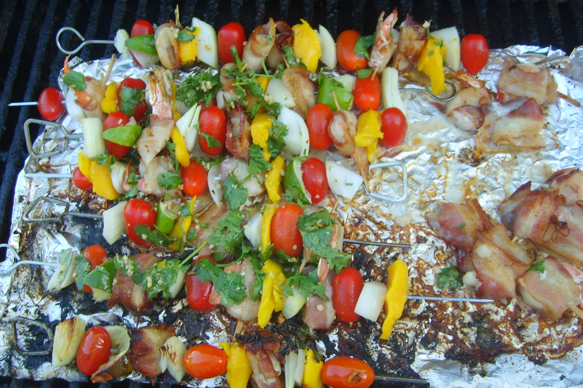 Mango-Cilantro Grilled Shrimp Skewers