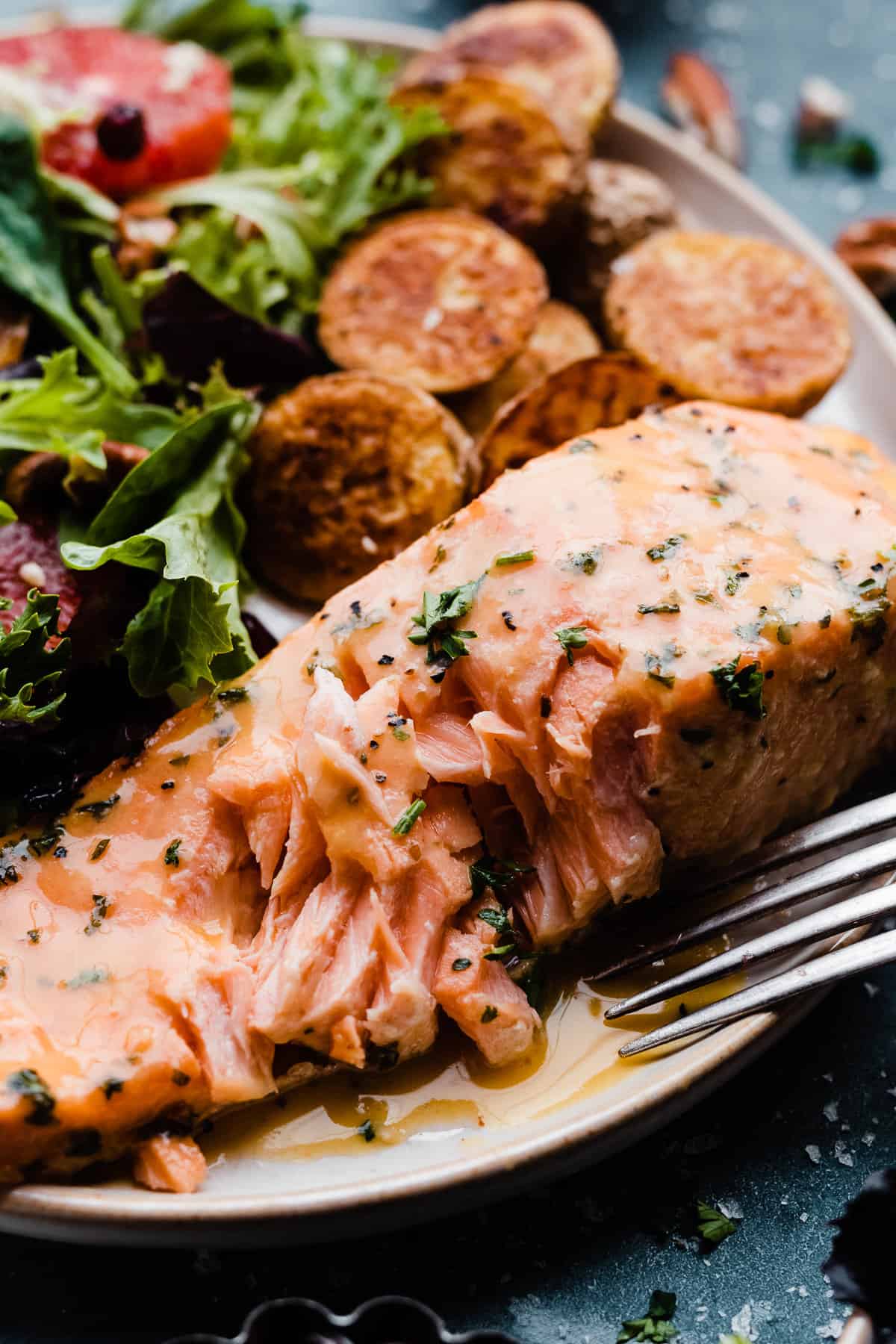 The Best Ever Maple-Glazed Salmon with Roasted Sweet Potatoes