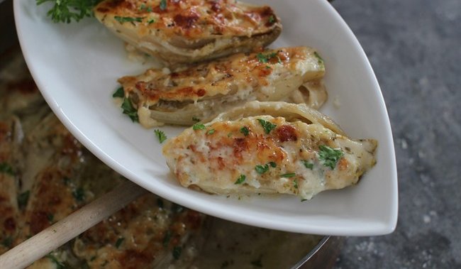 Marolles-Style Endive and Bacon Gratin with Gruyère