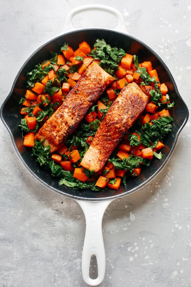 Cinnamon-Spiced Salmon with Crispy Sweet Potato Wedges