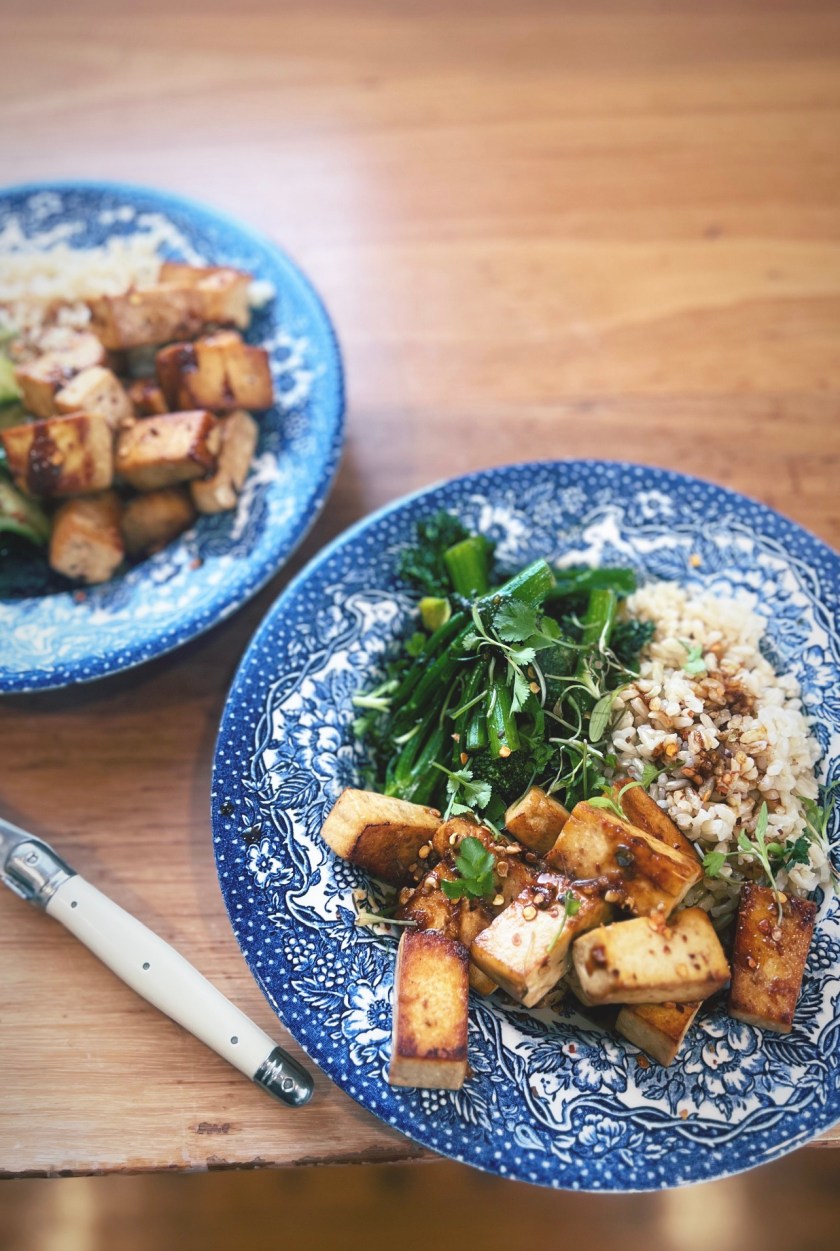 Spicy Tofu Stir-Fry with Broccolini