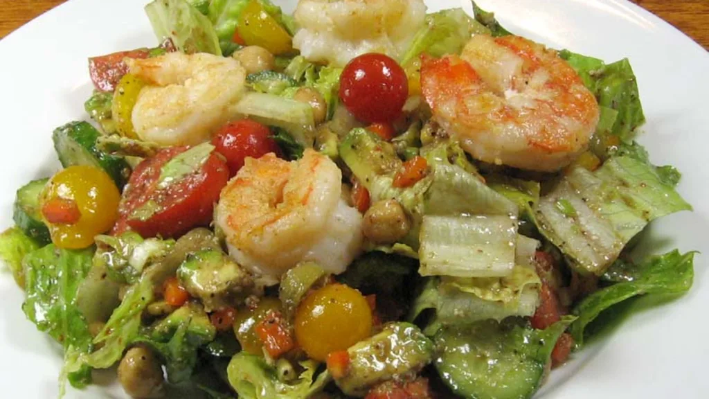 Thai Basil and Shrimp Salad with Mexican Chili and Mediterranean Feta