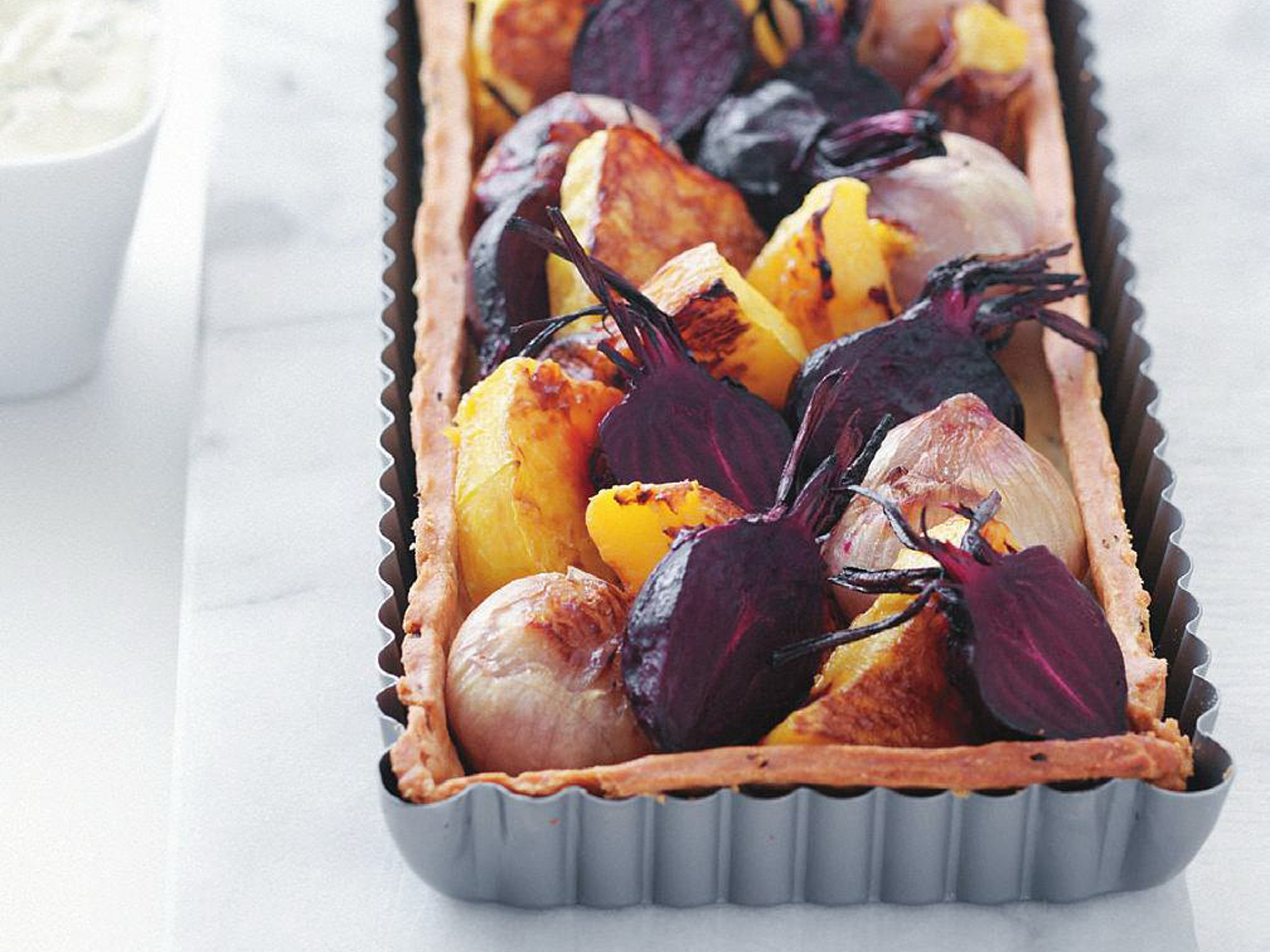 Basin & Marot's Herb-Infused Roasted Vegetable Tart