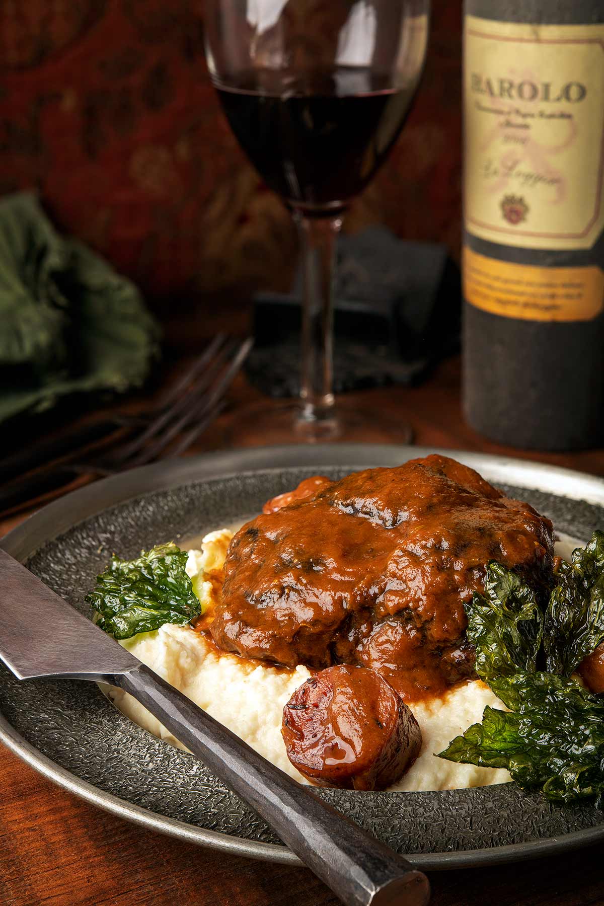 Brusselicious Beer-Braised Beef Cheeks with Root Vegetables