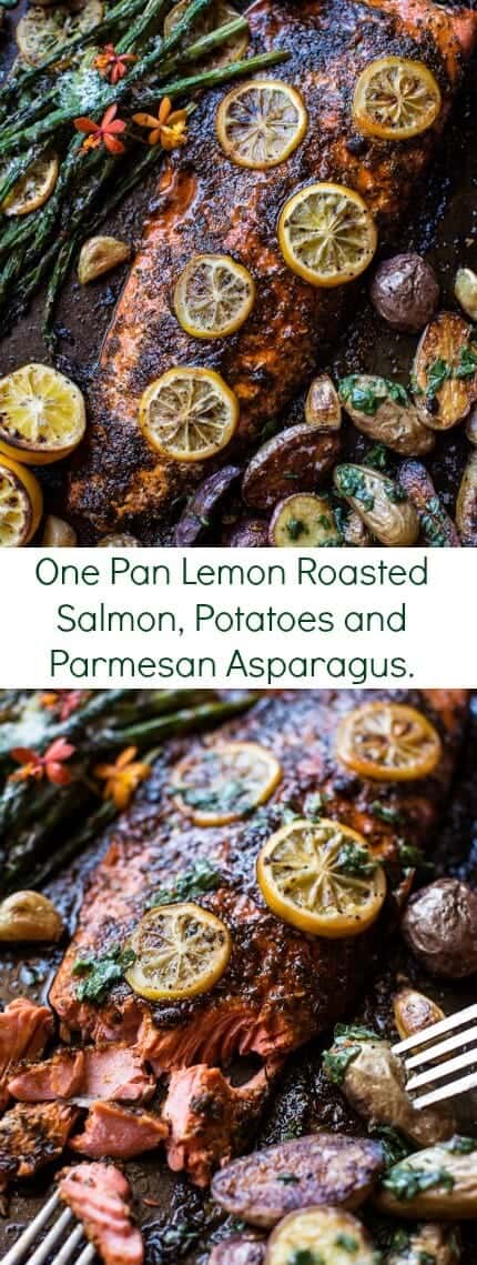 Lemon-Herb Salmon with Roasted Asparagus & Lemon-Dill Potatoes