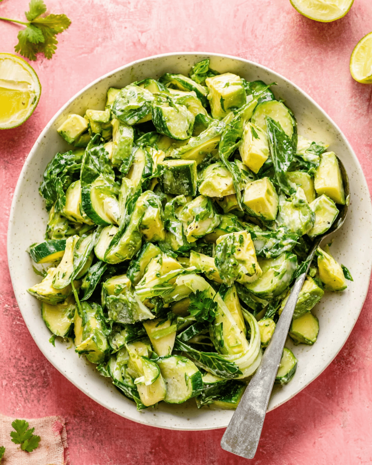Cucumber-Avocado Salad with Lemon-Tahini Dressing