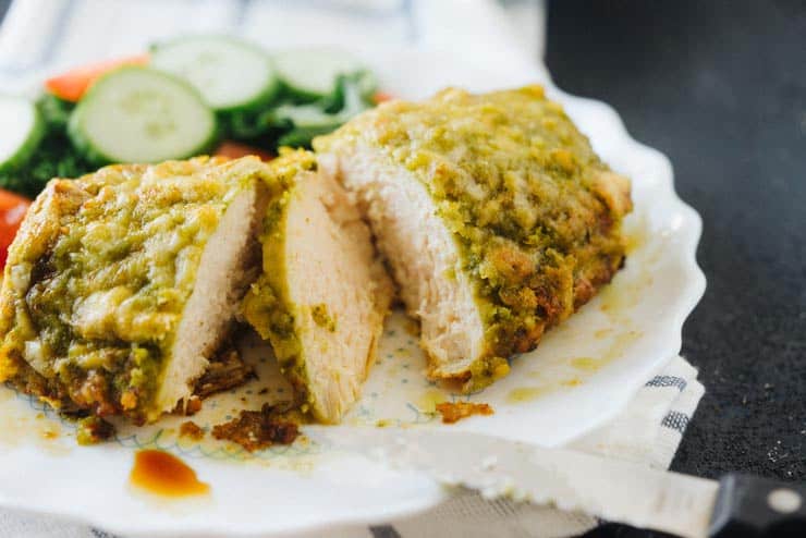 Light and Lemony Chicken Parmesan with Basil Pesto