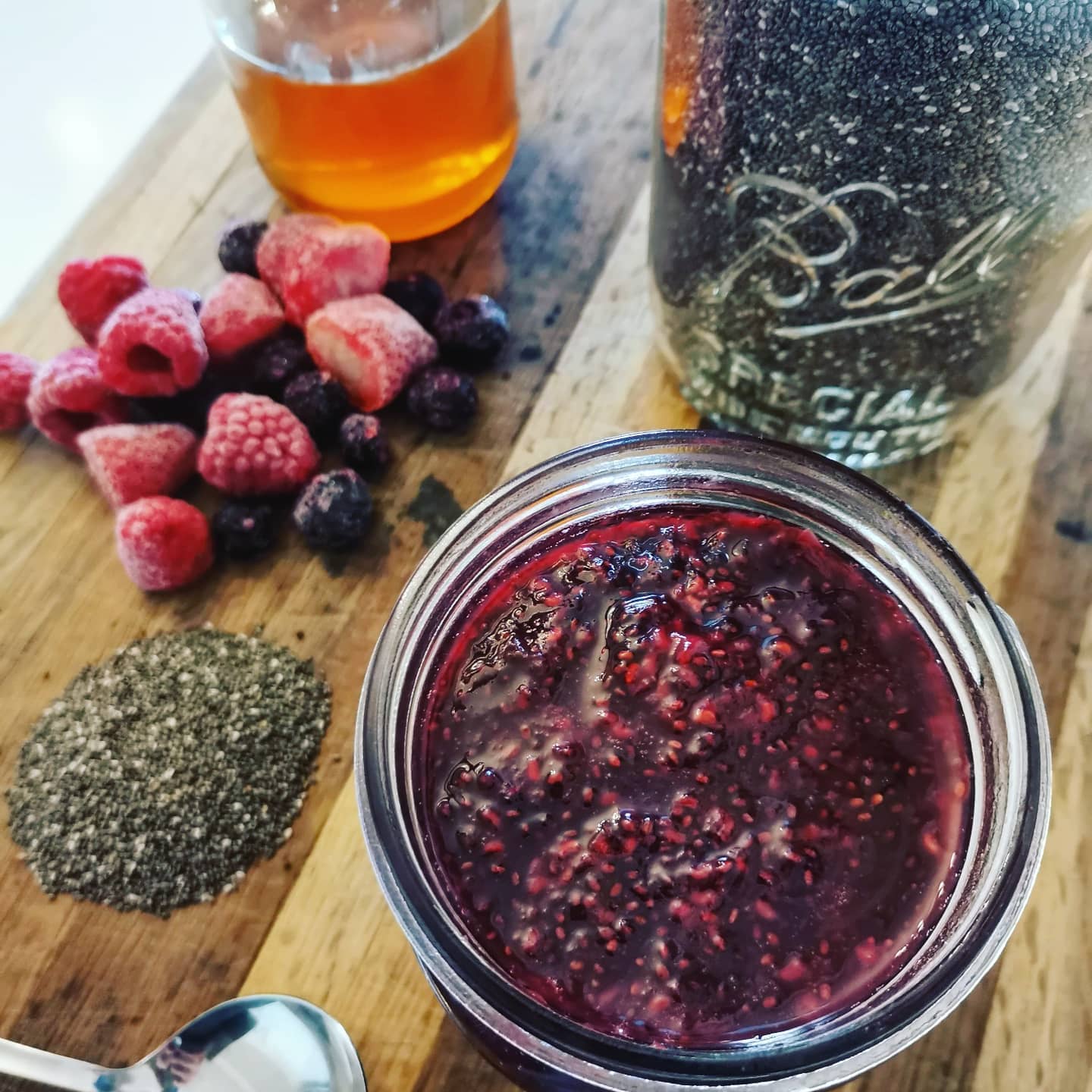 Coconut-Dusted Berry Compote with Chia Seeds
