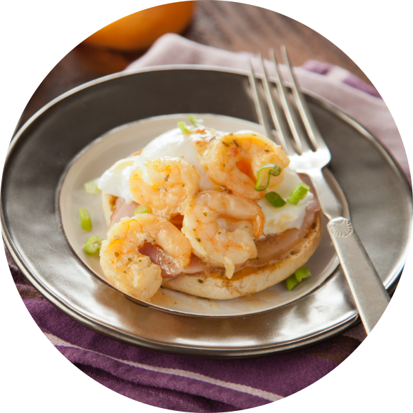 Aperol-Infused Shrimp Benedict