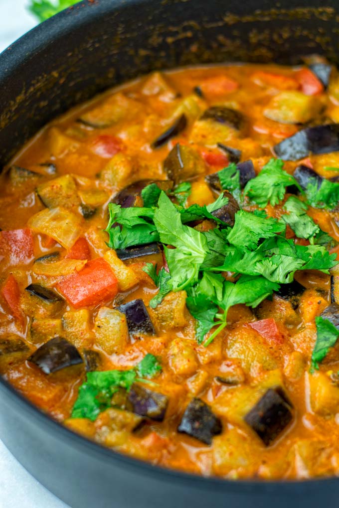 Coconut Milk Eggplant Curry with Turmeric