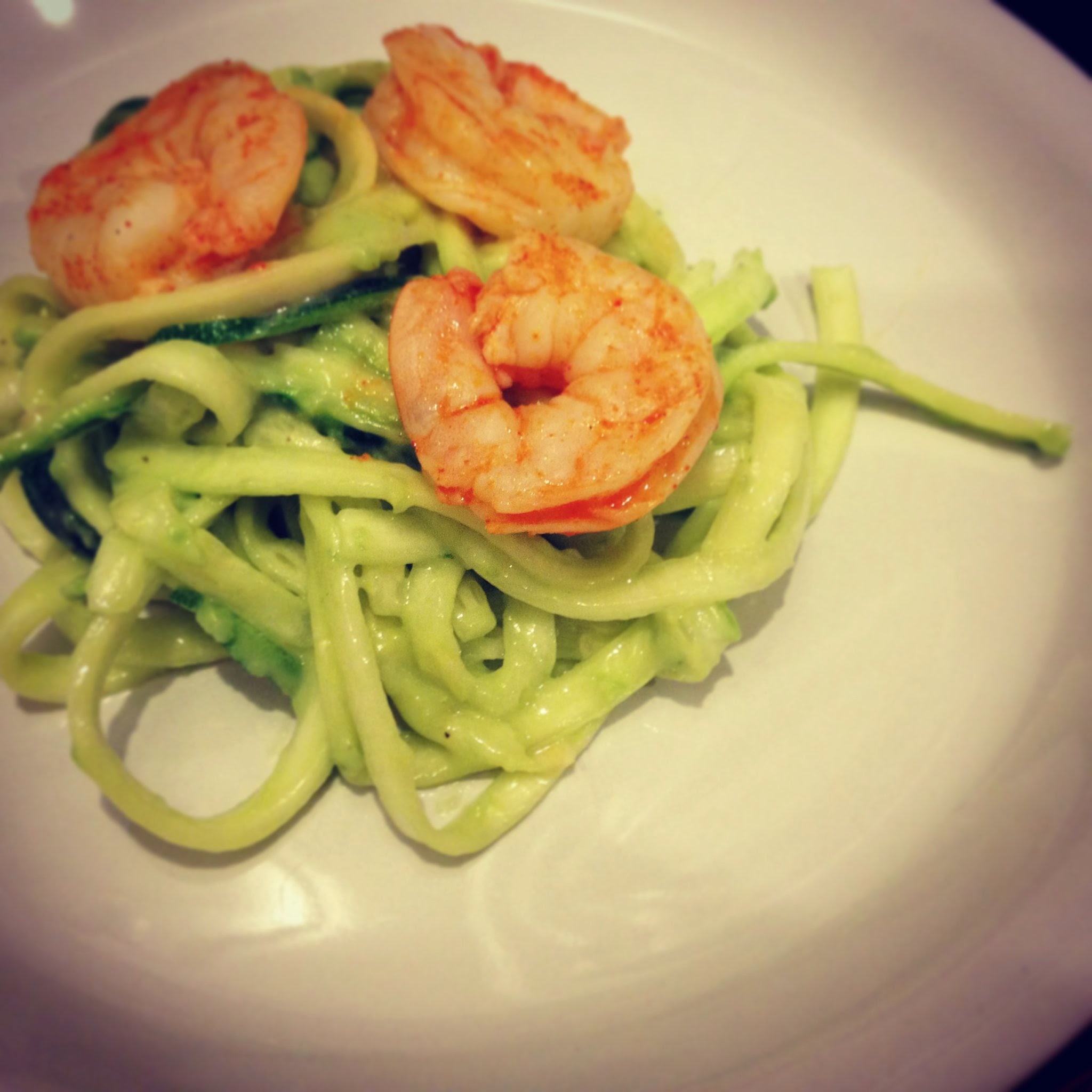 Skin-Healthy Avocado Shrimp Zoodles
