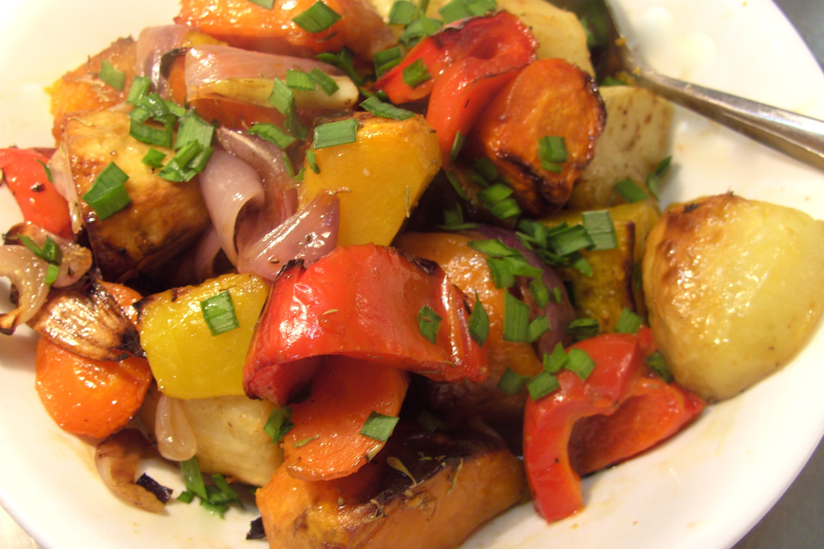 Maple-Balsamic Glazed Roasted Root Vegetables
