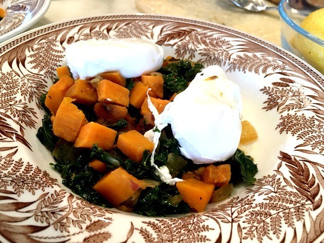Kale and Sweet Potato Hash