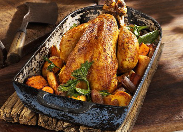 Maple-Glazed Slow Cooker Chicken with Roasted Root Vegetables