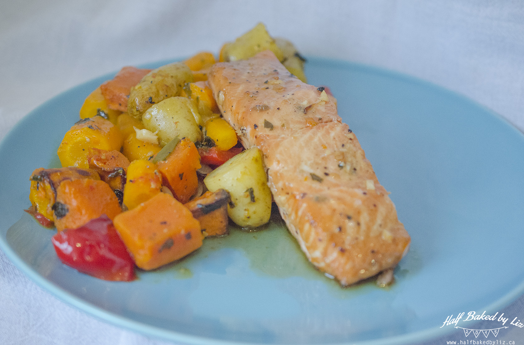 Williams' Maple-Glazed Salmon with Roasted Veggies