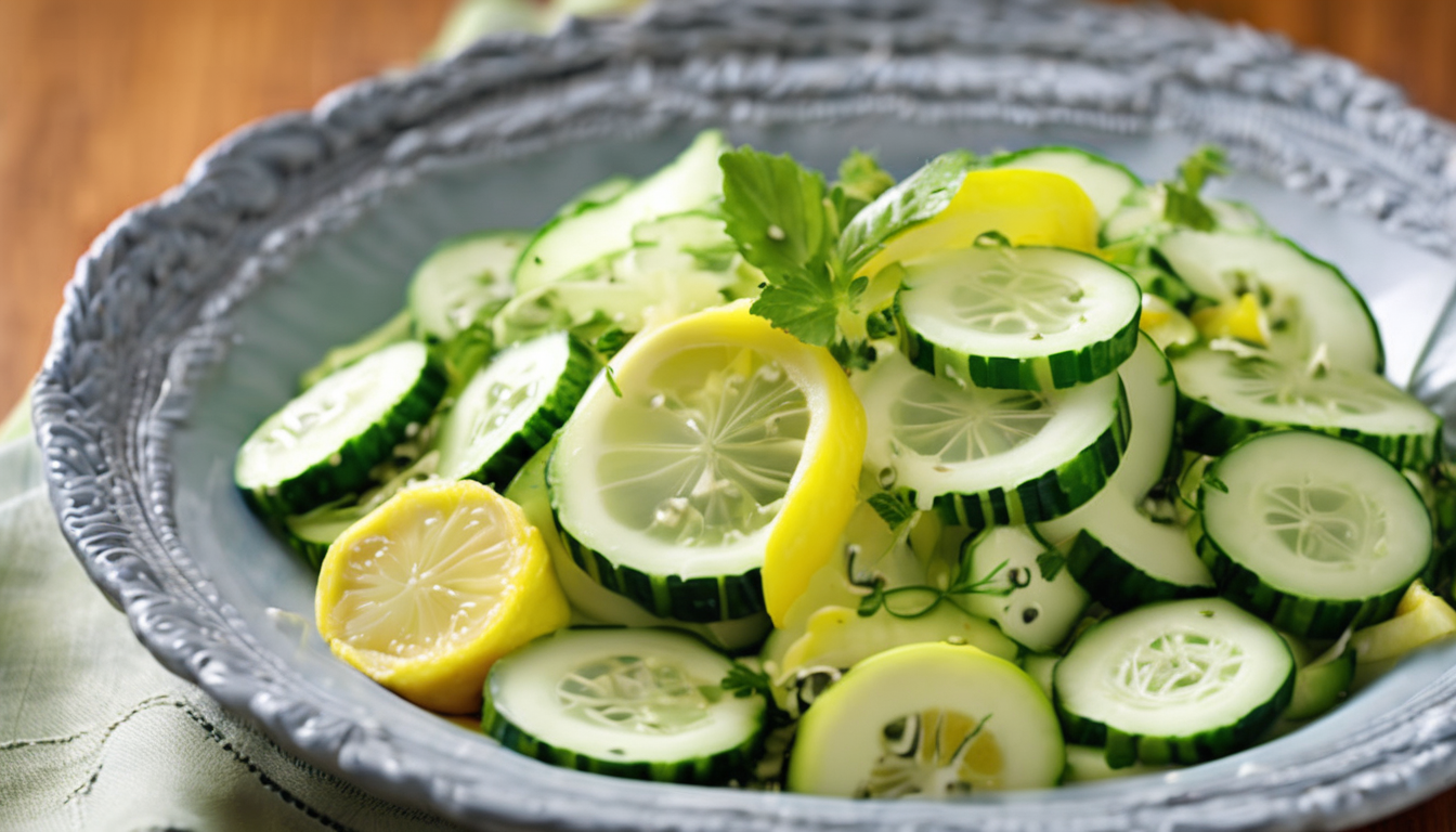 Hydrating Lemon-Cucumber Salad with Avocado & Pumpkin Seeds