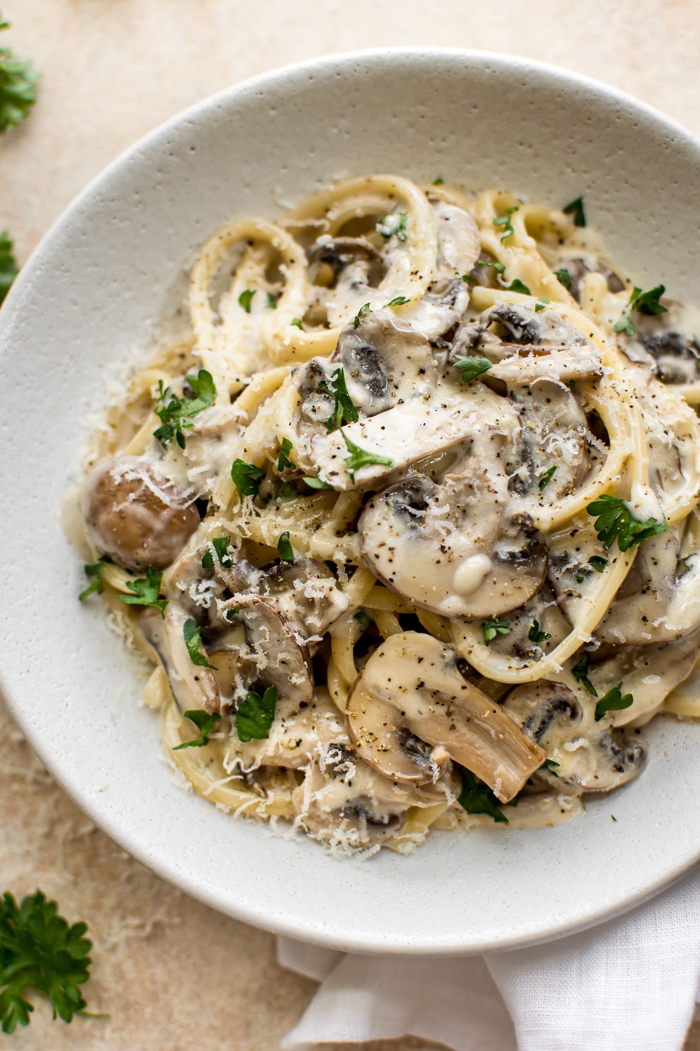 Creamy Lemon-Herb Mushroom Pasta with White Wine