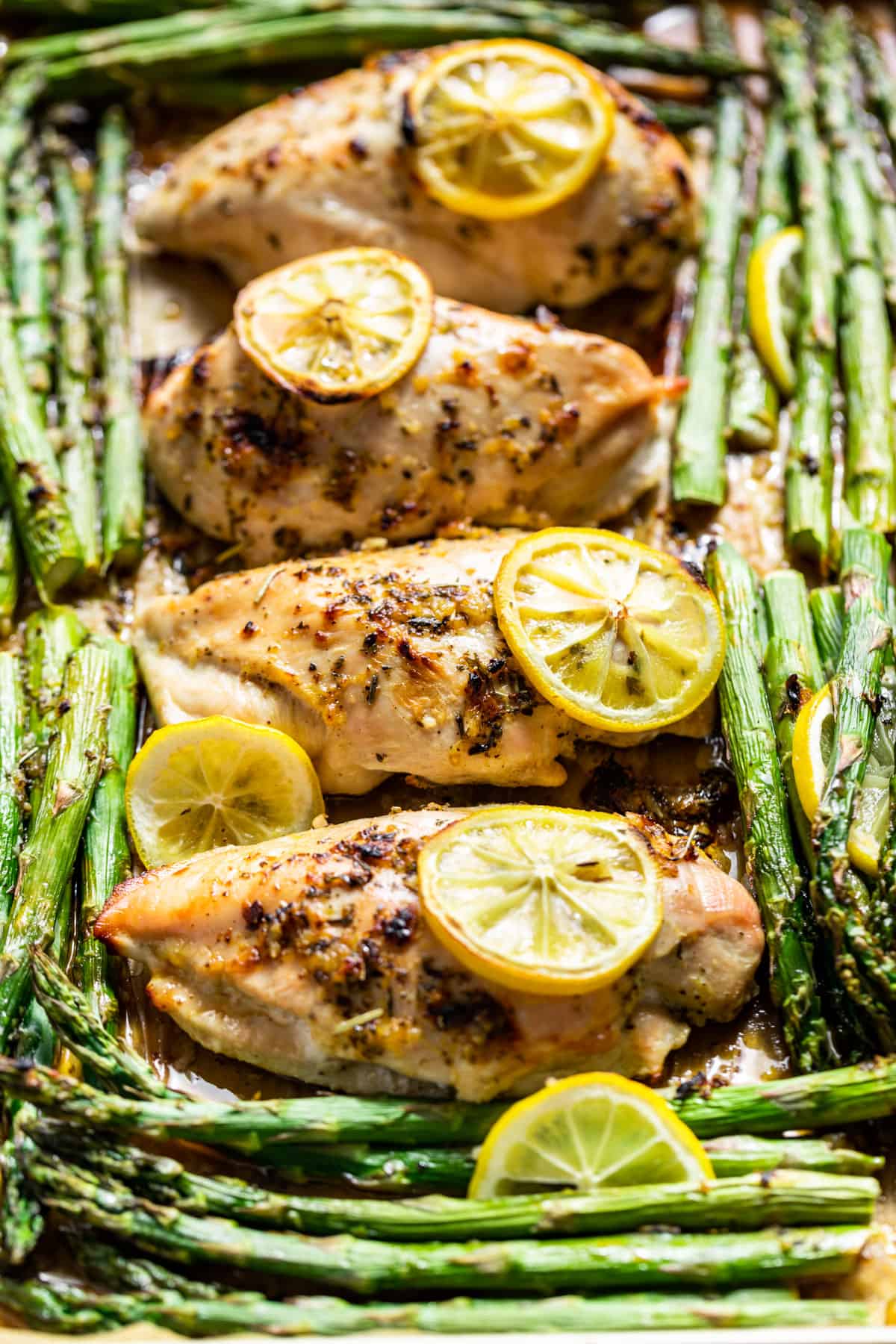 Herb-Crusted Lemon Chicken with Asparagus Sheet Pan