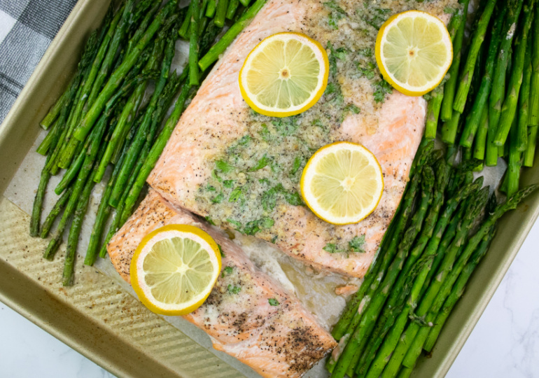 Pan-Seared Salmon with Lemon-Butter Asparagus