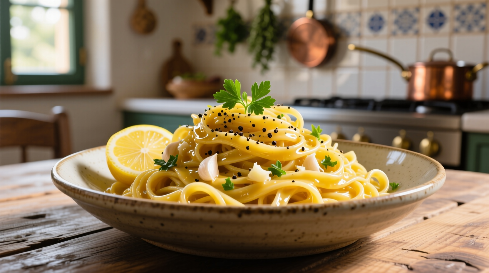 Vibrant Herb-Infused Linguine with Lemon Zest