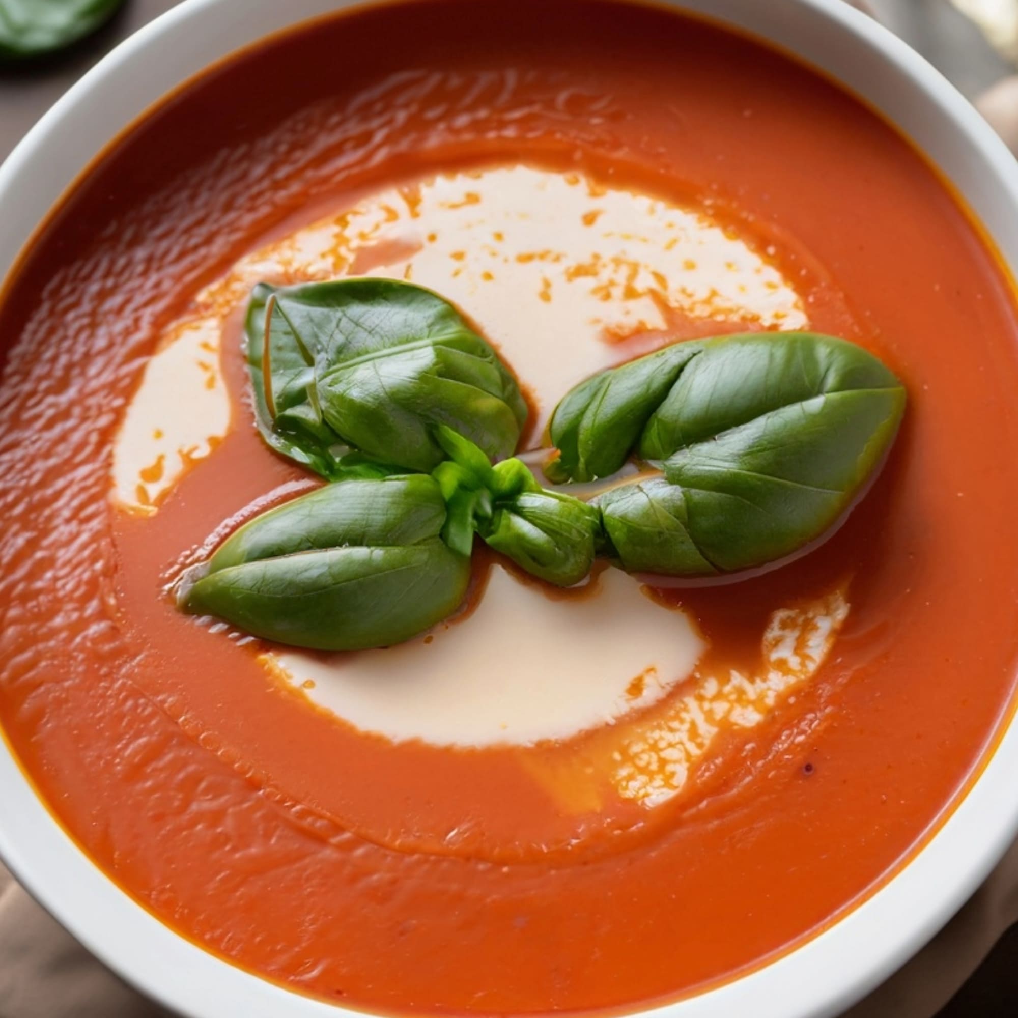Subscription-Free Tomato Basil Soup with Creamy Finish