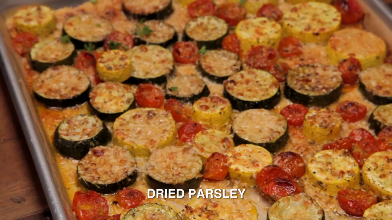 Crispy Lemon-Garlic Roasted Zucchini Medley