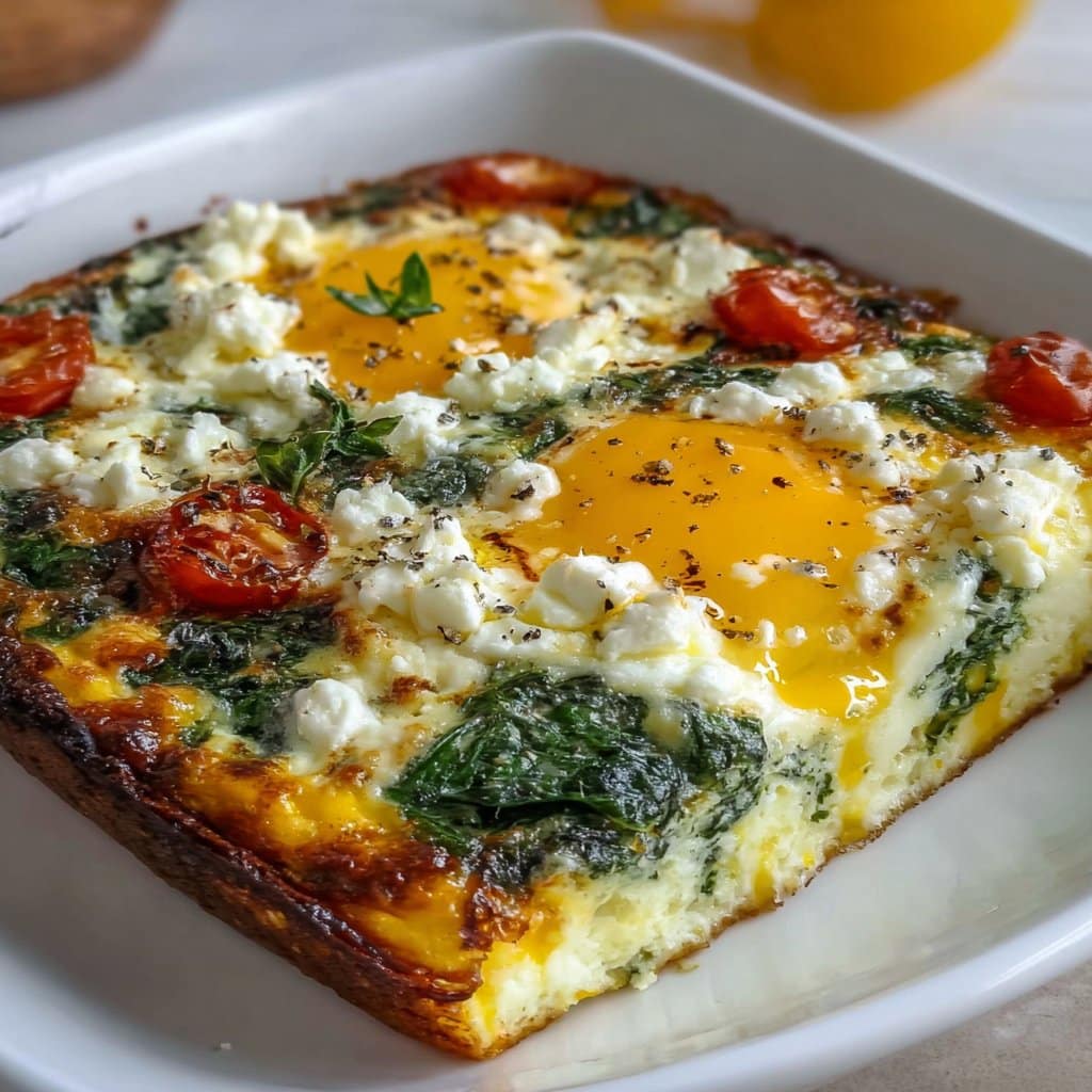 Spinach-Feta Egg Bake with Smoked Paprika