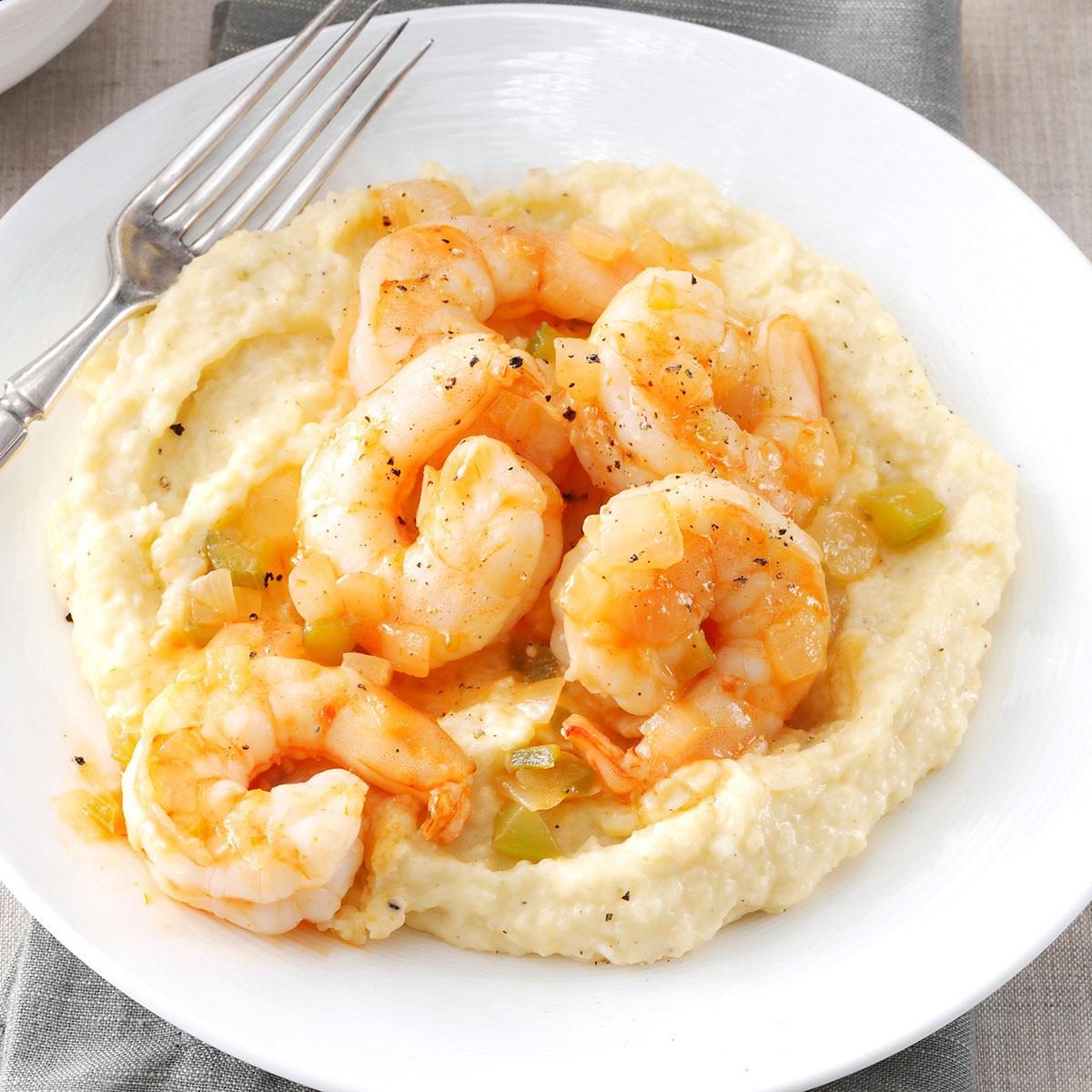 Creamy Parmesan Shrimp and Stone-Ground Grits