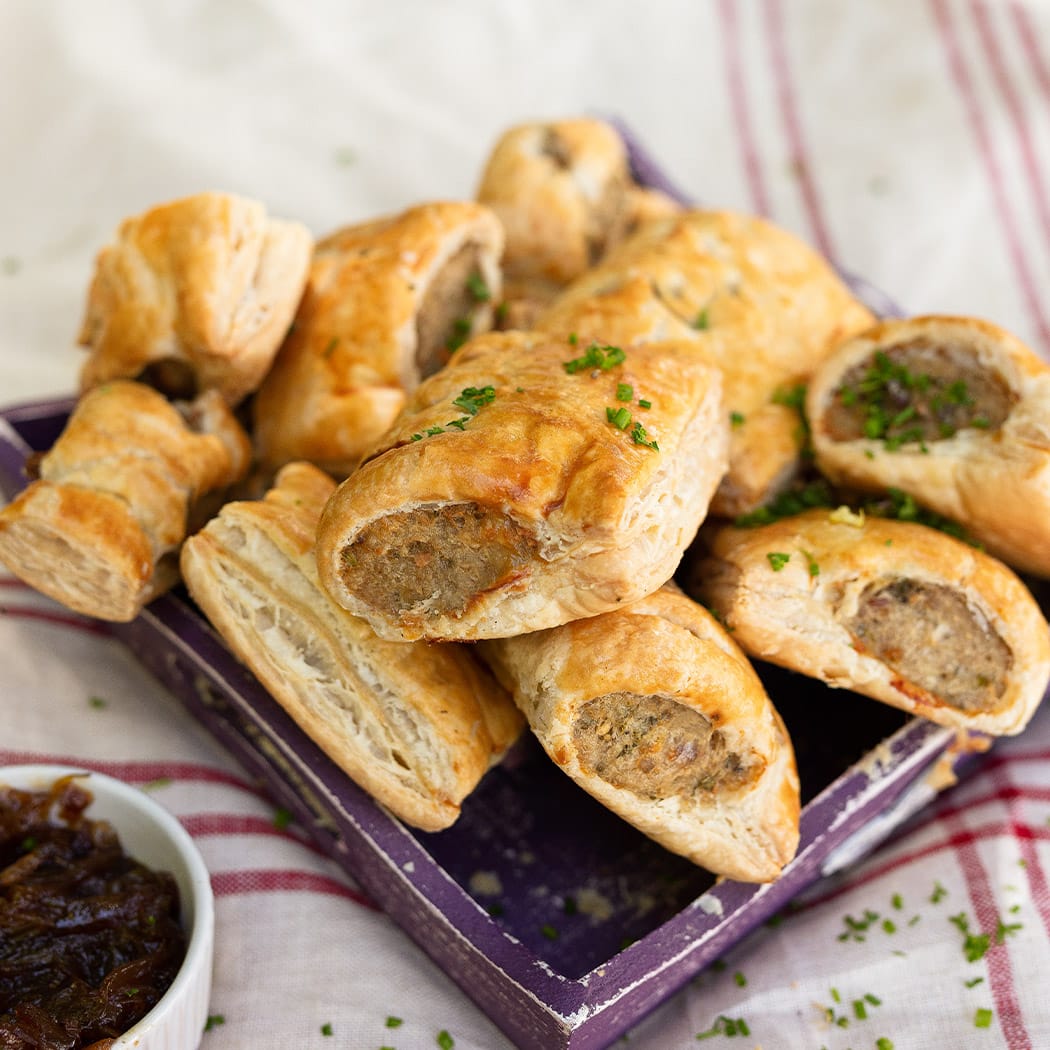Herb-Crusted Smoked Sausage Rolls