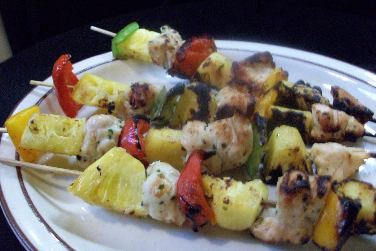 Pineapple-Coconut Chicken Skewers