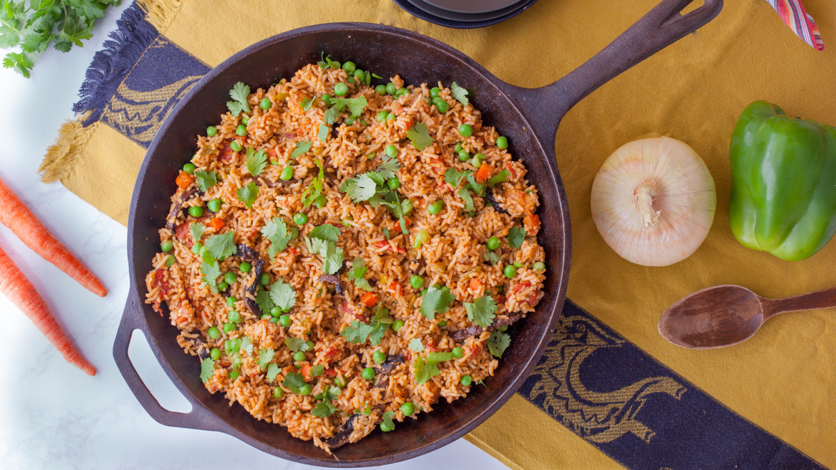 Saffron-Infused West African Jollof Rice with Smoked Chicken